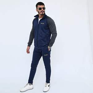 Conjunto de joggers de entrenamiento para hombre de poliéster 100% de diseño personalizado, chándal inferior activo con cremallera para invierno, ropa de entrenamiento de dos piezas - Product Image 4