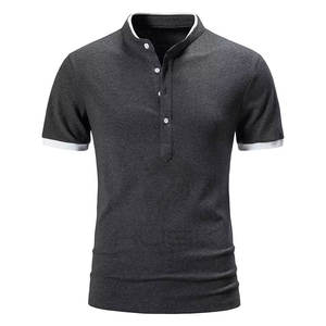 Camiseta de manga corta para hombre, Polo básico con cuello levantado, camiseta con logotipo personalizado, camiseta Polo de alta calidad - Product Image 4