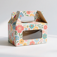 Emballage en carton personnalisé avec fenêtre transparente et poignée Boîtes en papier imprimées pour desserts de boulangerie Bougies parfumées au savon fait main