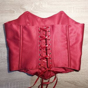 Top de corsé de satén de diseñador para mujer con adorno de diamantes de imitación y deshuesado de acero, corpiño de lujo, moda de fiesta - Product Image 4