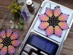 Boho <b>bead</b> earrings with turquoise design andy cascading <b>fringe</b>, unique jewelry gift - Product Image 3