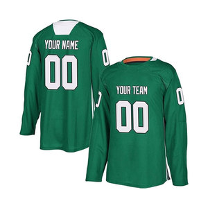 Conjuntos de Hockey Verdes Personalizados para Hombres Adultos, Tallas Grandes, Nombre y Número del Equipo Impresos por Transferencia de Calor, Servicio OEM Disponible 100% - Product Image 1
