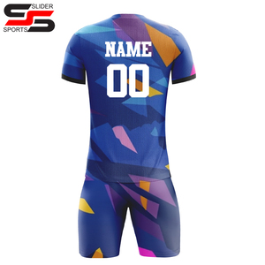 Maillot de football imprimé par sublimation personnalisée derniers uniformes de football en polyester bleu pour adultes et hommes pour l'entraînement d'équipe - Product Image 6