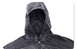 Sweat à capuche pour homme avec finition délavée au soleil et sensation d'usure Sweat à capuche délavé au soleil avec coupe décontractée et style streetwear classique - Product Image 4
