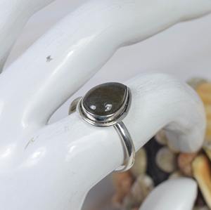 Último anillo de diseñador bohemio de Plata de Ley 925, piedra preciosa elegante, pera Natural, labradorita, bisel hecho a mano, regalo perfecto - Product Image 3