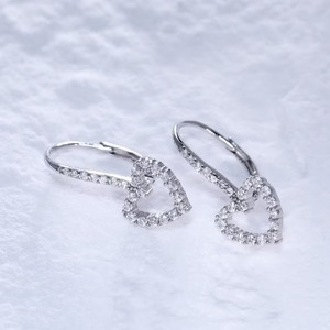Boucles d'oreilles en forme de cœur en moissanite blanche en argent sterling 925 VVS Clarity Bijoux personnalisés autres colliers de diamants - Product Image 2