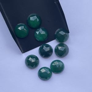10mm 20mm Natural Green Onyx Round Rose Cut Flat Back Cabochons Mayorista de piedras preciosas Tienda Anillos Proveedor de piedras preciosas Anillo en línea - Product Image 4