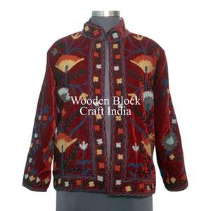Chic Suzani Embroidery Velvet Winter Jacket Vintage <b>Coat</b> Unisex Winter Jacket Ethnic Chic Outerwear Vintage Style Suzani Jacket - Product Image 1