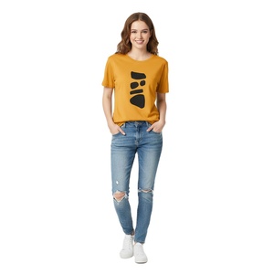 Camisetas de Mujer para Uso Diario, Tops Casuales de Tela de Algodón Ligera, Manga Corta, Cómodas, Holgadas, Transpirables y Ecológicas - Product Image 1