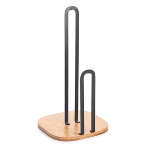 Portarotolo da cucina in bambù nero Elie - Product Image 1