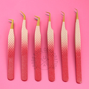 Custom Eyelash Extension Tweezers 90 Volume Fine Tip Nonslip Nano Grip Tweezers Curved Classic Lightweight Isolation <b>Tool</b> - Product Image 1