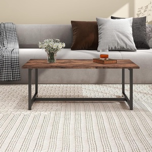 Metal Frame Wooden Top Coffee Side <b>Table</b> Modern Design for Your Living Room or Lounge Space - Product Image 4