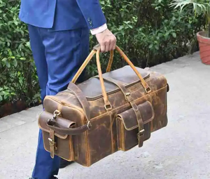 Sac de selle en cuir Wild West mode occidentale et sac à dos pliable sac polochon de créateur pour hommes sac de voyage de nuit vente chaude - Product Image 2