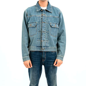 Vêtement en jean pour hommes en gros, coupe slim, style japonais, jeans pour adolescents, veste en jean fine, séchage rapide, respirant, écologique, de haute qualité - Product Image 1