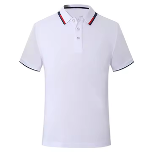 เสื้อโปโลผ้าฝ้าย100% คุณภาพสูงสำหรับผู้ชายเสื้อโปโลพิมพ์โลโก้แบบมีสไตล์ระบายอากาศดีไซน์แขนสั้น240รูปแบบสีพื้น GSM - Product Image 6