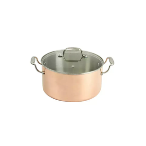 La mini casserole ronde en cuivre haute en vente avec couvercle en acier inoxydable garde les aliments chauds et frais pour la table - Product Image 2