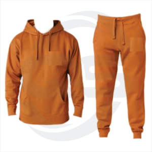 Ensemble survêtement personnalisé avec logo : sweat à capuche zippé et pantalon évasé en molleton technique respirant et coupe ajustée, coupe-vent - Product Image 3