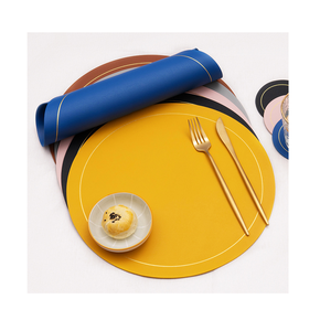 Tapis de table en feutre de cuir Lot de 6 tapis de table absorbants antidérapants lavables résistants à la chaleur de haute qualité design attrayant - Product Image 3