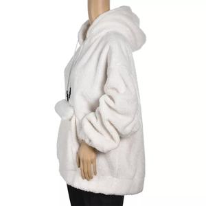 Custom Fleece Sherpa <b>Fur</b> Lined <b>Hoodie</b> Embroidery Warm Fluffy <b>Hoodie</b> Women Hooded Sweatshirt Winter Heavy <b>Hoodie</b> - Product Image 1