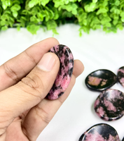 Meilleure vente pierres de quartz d'agate naturelle polie Rhodonite pierre de massage du pouce pierres de guérison en cristal de haute qualité