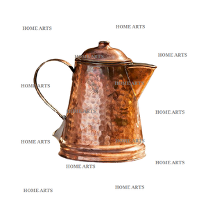 Bouilloire de service à café en laiton martelé de conception classique bouilloire à thé de taille personnalisée de forme ronde du meilleur exportateur en Inde - Product Image 3