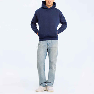 Sudadera con Capucha de Color Sólido de Moda Europea, Sudadera Básica de Mezcla de Algodón para Primavera y Otoño para Hombre con Servicio OEM - Product Image 1