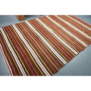 Alfombra turca clásica de área grande, rojos y verdes de retazos diseño tradicional, lana de 6x9,6 pies con respaldo de látex, grosor de 10mm para adolescentes - Product Image 2