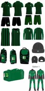 Ensemble de Tenues de Football Personnalisé Vert et Noir - Kit Complet de Vêtements de Sport - Maillots, Shorts, Survêtements, Sacs, Casquettes - Service OEM Disponible - Product Image 1