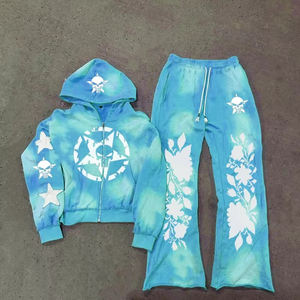 Sudadera con capucha de la mejor calidad, pantalones de chándal con cordón elástico, conjuntos de 2 piezas, el mejor chándal para hombre, ropa de calle impresa con lavado ácido - Product Image 5