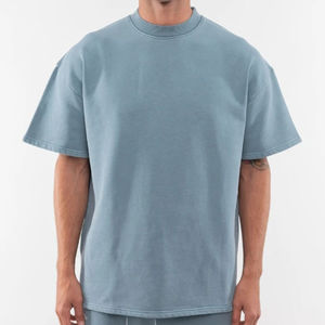 Nouveau T-shirt unisexe tendance surdimensionné 100% coton 220g Jersey Motif uni imprimé Design Style décontracté pour homme 220g Jersey - Product Image 6