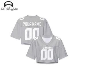 Personalized <b>women</b> crop football <b>jerseys</b> sublimation breathable quick dry crop top custom design lightweight team sports wear - Product Image 2