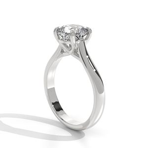 Anillo de Compromiso con Diamante Cultivado en Laboratorio de 1 Quilate, Corte Cojín, en Oro Amarillo, Rosa o Blanco de 10K, 14K o 18K, para Fiestas y Aniversarios - Product Image 3