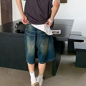 Best Selling Men's High Street Style Hot <b>Sale</b> Light <b>Weight</b> Cotton Oversized Shorts Breathable Loose Fit Solid Pattern <b>for</b> Men - Product Image 5