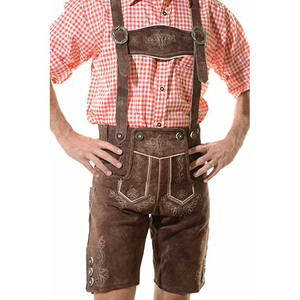 2025 pantalones de cuero informales para hombre, Lederhosen bordado de la mejor calidad con correa para la rodilla, nuevo diseño - Product Image 2