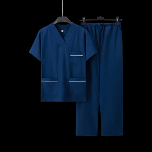 Costumes de gommage médicaux d'été pour hommes en tissu jersey confortable Ensembles d'uniformes chirurgicaux pour les soins infirmiers Vêtements de médecin - Product Image 4