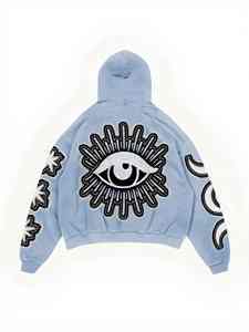 Conjunto de Sudadera Personalizada de Peso Pesado, Sudadera con Capucha de Tela Elaborada, Sudadera con Capucha Estampada de Estilo Urbano - Product Image 2