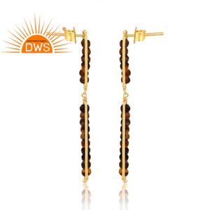 ต่างหูแบบห้อยอัญมณีรูปเสือสีเหลืองลูกปัดเงินแท้เครื่องประดับสำหรับผู้หญิงของขวัญสำหรับผู้หญิง - Product Image 2