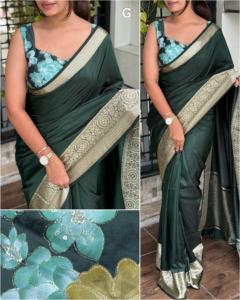 Magnifique soie de coton de conception Bollywood lourde avec bordure en jacquard Zari Saree achats en ligne au prix de gros - Product Image 6