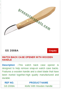Abridor de caja trasera de reloj de acero GS 2008A con mango de madera Herramientas de joyería y joyería - Product Image 2