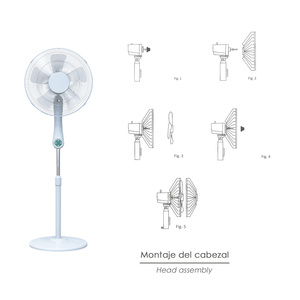Ventilatore da pavimento silenzioso con telecomando. Diametro 43 cm. Altezza 140 cm. 55 watt. Funzione oscillante. - Product Image 3