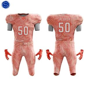 Uniformes de fútbol americano de poliéster Camisas sublimadas bordadas para jóvenes Tops Patrón impreso de estilo moderno - Product Image 4