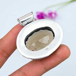 Smoky <b>Topaz</b> Pendant 925 Sterling Silver Handmade Jewelry Gemstone <b>Necklace</b> Best Friend Gifts - Product Image 3