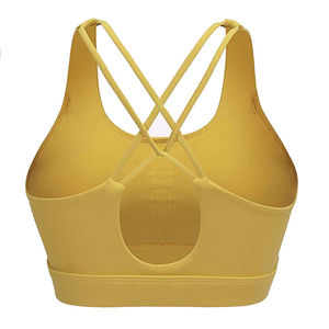 Soutien-gorge d'entraînement rembourré sans couture en nylon Spandex pour femmes haut de gymnastique à soutien élevé pour Fitness Yoga respirant Stretch vêtements de sport Simple - Product Image 5