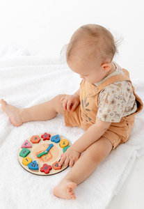 Premium Quality Colorful Wooden Clock <b>Educational</b> & Time-Teaching <b>Toy</b> 12+ Months - Product Image 3