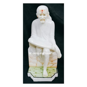 Fabricante y mayorista de la estatua del Dios Sai Baba en mármol blanco con acabado de alta calidad para decoración de oficina al mejor precio para el comprador. - Product Image 1