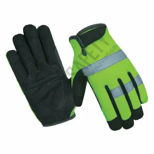 Synthetic Leather Amara Mechanical Gloves Men Work Protection Leather Industrial Reinforced Eva Padded Spandex Laminated Gloves