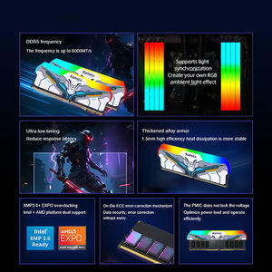 แรม DDR5ความจุ<span class=keywords><strong>16GB</strong></span> 32GB 6000MHz DDR5 5600MHz Para RGB PC สำหรับเล่นเกม - Product Image 2