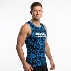 เสื้อกล้าม MMA สีน้ำเงินลายพรางสำหรับผู้ชาย ยี่ห้อ Decent Fight ระบายอากาศได้ดี ซับเหงื่อ ยืดหยุ่น เหมาะสำหรับกีฬามวยปล้ำผสม - Product Image 1