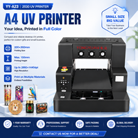 Impresora UV de Cama Plana Tamaño A4, Impresora de Etiquetas CMYKWV, Nueva XP600 para Carcasas de Teléfono, Vidrio, Acrílico, Metal, Plástico Brillante