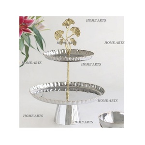 Support à gâteau à dessert en acier inoxydable à 2 niveaux, taille personnalisée, forme ronde, chocolat, en vrac - Product Image 4